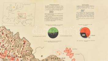 1928 Magyarország néprajzi térképe, (Vörös-térkép) tervezte: Dr. Kogutowicz Károly, kiadja: M Kir. Á...