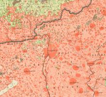 1928 Magyarország néprajzi térképe, (Vörös-térkép) tervezte: Dr. Kogutowicz Károly, kiadja: M Kir. Á...