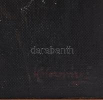 Kolozsváry Endre (1901-?): Vadászkutya zsákmánnyal. Olaj, farost, jelzett. Apró felületi sérülésekke...