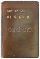 Ady Endre: Új versek. Első kiadás!. Bp. 1906. Pallas. 127 l. Korabeli aranyozott egészbőr kötésben, gerincen sérüléssel. Ritka!