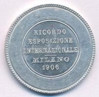 Olaszország 1906. Ricordo Esposizione Internazionale - Milano / Nyitrai Aurél és neje 1906 Al zseton (32mm) T:AU