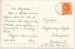 1942 Borszék, Borsec; téli sport, síelők. Heiter György eredeti felvétele és kiadása / winter sport,...