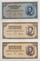 7db-os pengő és inflációs pengő bankjegy tétel, közte 1945. 50P T:F