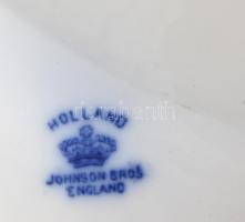 Johnson Bros hagymamintás szervírozótál. Máz alatti kobalt festéssel, jelzett, hibátlan, 36x27 cm