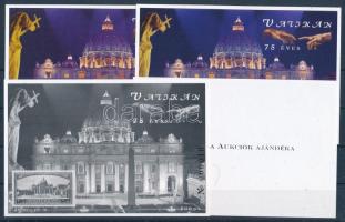 2004/12 75 éves a Vatikán 4 db-os emlékív garnitúra azonos sorszámmal (20.000) / souvenir sheet collection of 4