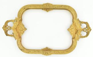 Antik bronz tálca, betétje nélkül, jó állapotban, 43x26,5 cm