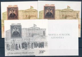 1997/19 Petőfi Sándor 4 db-os emlékív garnitúra (20.000) / souvenir sheet collection of 4