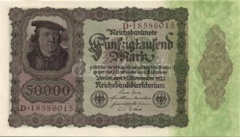 Német Birodalom / Weimari Köztársaság 1922. 50.000M T:I