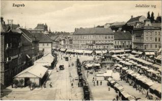 Zagreb, Jelacicev trg / piac / market on the square