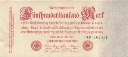 Német Birodalom / Weimari Köztársaság 1923. 500.000M cégnyomat T:I