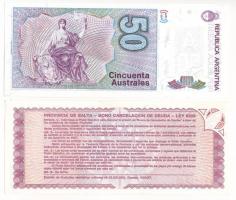 Argentína DN (1988-1989) 50A + Argentína / Salta 1987. 1A helyi bankjegy T:UNC,AU
Argentina ND (198...