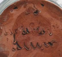 Régi miskakancsó, jelzett, mázsérülésekkel, m: 26 cm