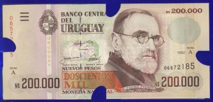 Uruguay 1989-92. 1000NP "NO EMITIDO", 2000NP, 5000NP "NO EMITIDO", 10.000NP &quo...