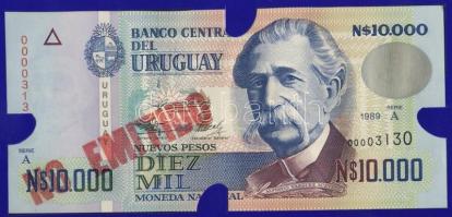 Uruguay 1989-92. 1000NP "NO EMITIDO", 2000NP, 5000NP "NO EMITIDO", 10.000NP &quo...