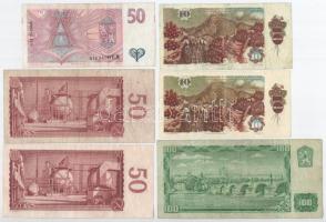 Csehszlovákia / Csehország 1961. 100K + 1964. 50K (2x) + 1986. 10K (2x) + 1997. 50K T:F,VG
Czechosl...