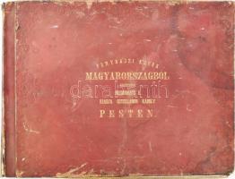 Heidenhaus Ede: Fényrajzi képek Magyarországból Pest 1860. Osterlamm Károly. CSAK A BORÍTÓ. Aranyozott egészvászon mappa, kopásokkal, sérülésekkel. 69x52 cm