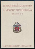 1938/3 III. Miskolci Bélyegkiállítás blokk (5.000) / souvenir sheet