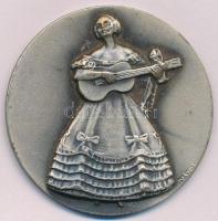 Iván István (1905-1968) 1971. "Az Állami Déryné Színház 20. évfordulójára" ezüstpatinázott...