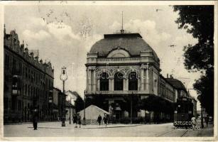1934 Szeged, Hotel Kass szálló, villamos (EK)