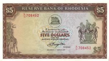 Rhodesia 1974-79. 1$, 2$, 5$, 10$ komplett sor! T:I Összesen 4klf db!