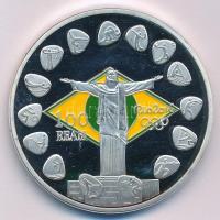 Brazília 2016. 100R &quot;Rio-i Olimpia&quot; multicolor ezüstözött fém commemorative coin T:AU (PP) Brazil 2016. 100 Reals &quot;Rio2016&quot; multicolur silver plated metal emlékérme C:AU (PP)