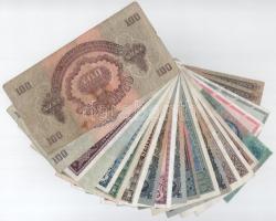 22db-os vegyes pengő, vöröshadsereg pengő és inflációs pengő bankjegy tétel, közte 1944. 100P "...