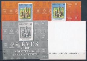 1999/43 75 éves a FIDE 4 db-os emlékív garnitúra (20.000) / souvenir sheet collection of 4