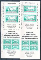 1998 Szegedi II. Országos Bélyegkiállítás 80. évfordulójára emlékív garnitúra normál a+b és Kajak-kenu Világbajnokság felülnyomással a+b azonos sorszámokkal / souvenir sheet collection with 4 varieties