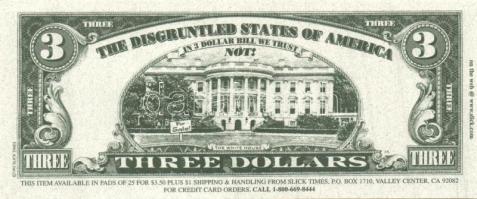 USA 1998. 3$ "Bill Clinton" + 3$ "Hillary Clinton" fantáziapénz T:I
