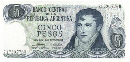 Argentína 1973-76. 1P, 5P, 10P, 50P T:I Összesen 4klf db!