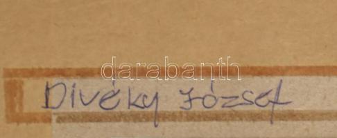 Divéky József (1887-1951): Menekülés Egyiptomba, fametszet, papír, jelzett a dúcon, 18×12 cm, üvegez...