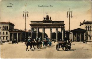 1907 Berlin, Brandenburger Tor / square, triumphal arch, German soldiers (fl)