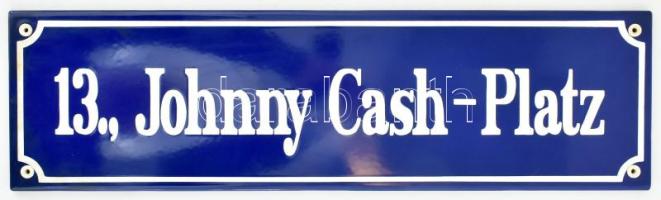 Johnny Cash-Platz zománc utcanév tábla. 18x60 cm Szép állapotban