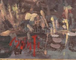 Bánfi jelzéssel: Holland táj malommal. Olaj, karton, 24x33 cm Keretben