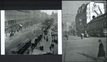 cca 1938 előtti felvételek, régi villamosok Budapesten, 2 db modern nagyítás, jelzés nélkül, (az állókép Kinszki Imre, a fekvő kép Kerny István hagyatékából), 15x21 cm és 21x15 cm