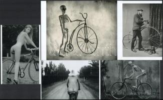 ,,Tekerünk mindhalálig!", eltérő időben készült kerékpáros felvételek, egy kerékpár versenyző h...