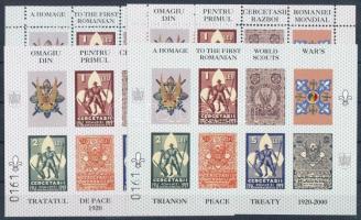 2000/E10 Trianon - Cserkész erdélyi kiadású 4 db-os emlékív garnitúra / souvenir sheet collection of 4