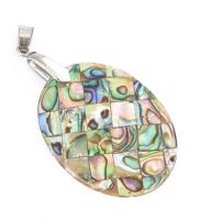 Ovális abalone medál, 40x30 mm