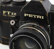 Petri FT EE kamera, Petri MC Lens 1:1,7/55 objektívvel Réz házas, kissé kopott, de működőképes