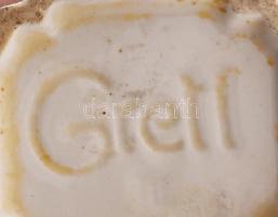 Gretl szecessziós kávéházi tejkiöntő. Jelzett, kopással, m: 9,5 cm