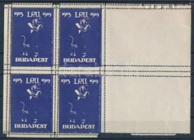 1914 IPU levélzáró négyestömb nagy ívszéllel / label block of 4 with large margin