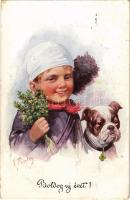 1915 Boldog Új évet! / New Year greeting. B.K.W.I. 2930-2. s: K. Feiertag (EK)