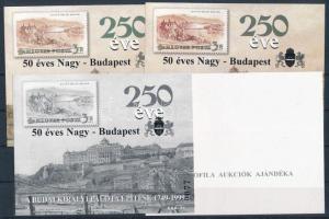 2000/4 50 éves a Nagy-Budapest 4 db-os emlékív garnitúra azonos sorszámmal (20.000) / souvenir sheet collection of 4