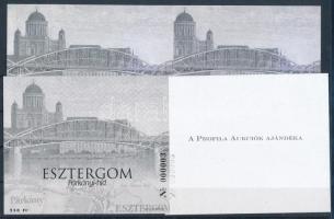 2000/13 Esztergom Párkányi-híd 4 db-os emlékív garnitúra azonos sorszámmal (20.000) / souvenir sheet collection of 4