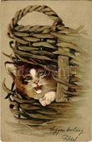 Macska - dombornyomott / Cat. P.F.B. Serie 2285. embossed litho (fl)