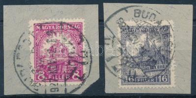 1926 Pengő-fillér 8f és 16f hamisítványok a posta kárára / Mi 416, 418 forgeries