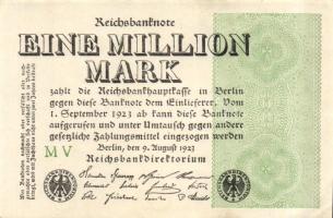 Német Birodalom / Weimari Köztársaság 1923. 1.000.000M (2x) "Ringe" vízjellel T:I,I-