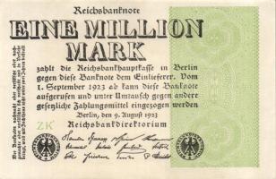 Német Birodalom / Weimari Köztársaság 1923. 1.000.000M (2x) "Ringe" vízjellel T:I,I-