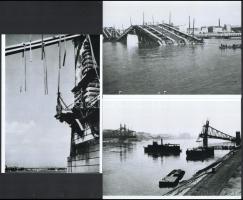 cca 1945-1946 Budapesti hidak a háború után, dr. Kunszt János (1892 -1960) budapesti fotóművész hagy...