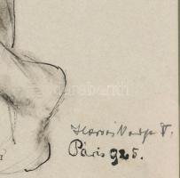 Ilosvai Varga István (1895-1978): Párizsi női akt, 1925. Tus, papír. Jelzett. Kiállítva: Szentendre,...